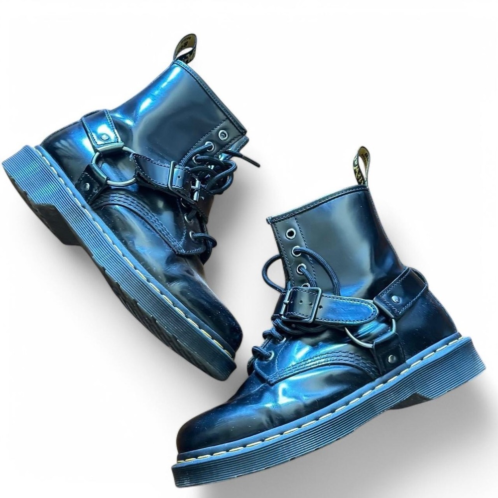 very rare Black leather Dr. Martens 1461 ankle boots with adjustable straps